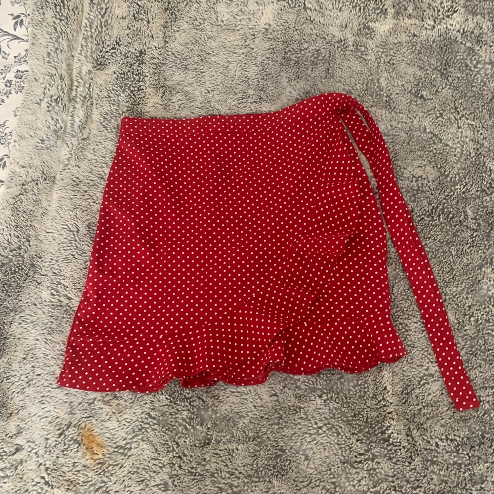 Polka dot wrap skirt